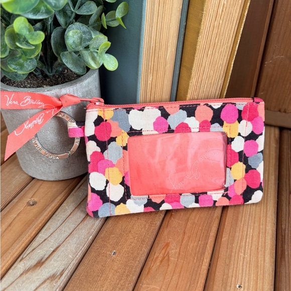 Vera Bradley Accessories - Vera Bradley Zip ID Case Keychain Coin Pouch Bright Dot